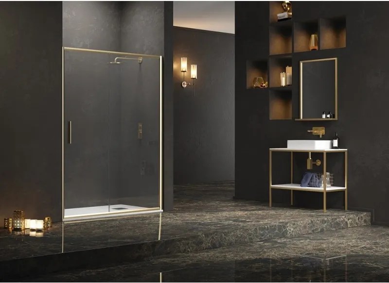 Kamalu - Nicchia doccia 130 cm colore oro opaco | KEF4000