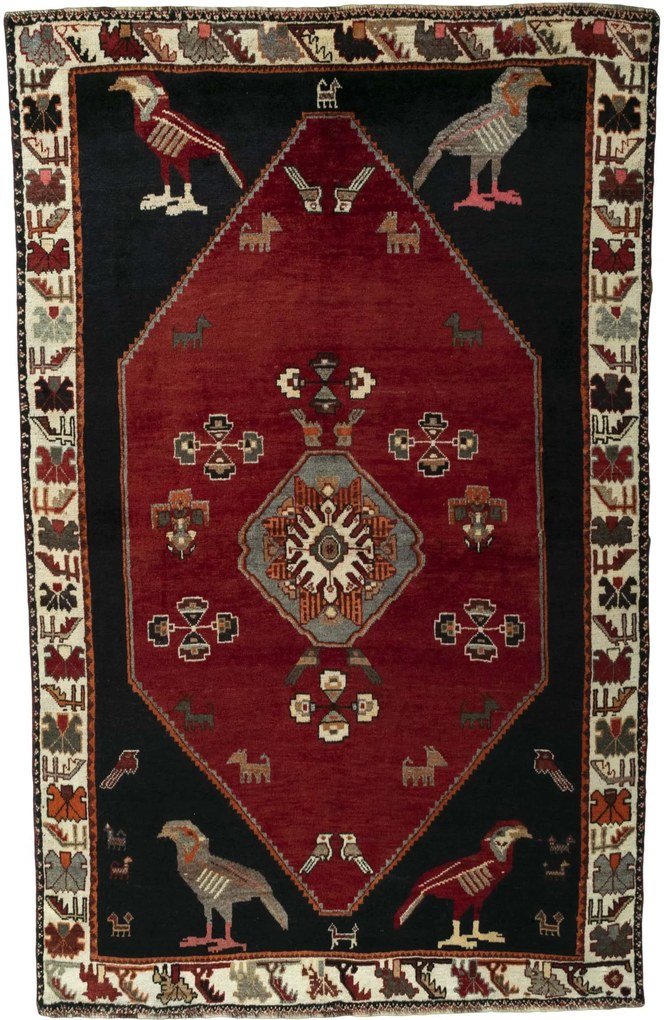 Shiraz Tappeto persiano 210 x 130 Rosso (Iran) Annodato A Mano