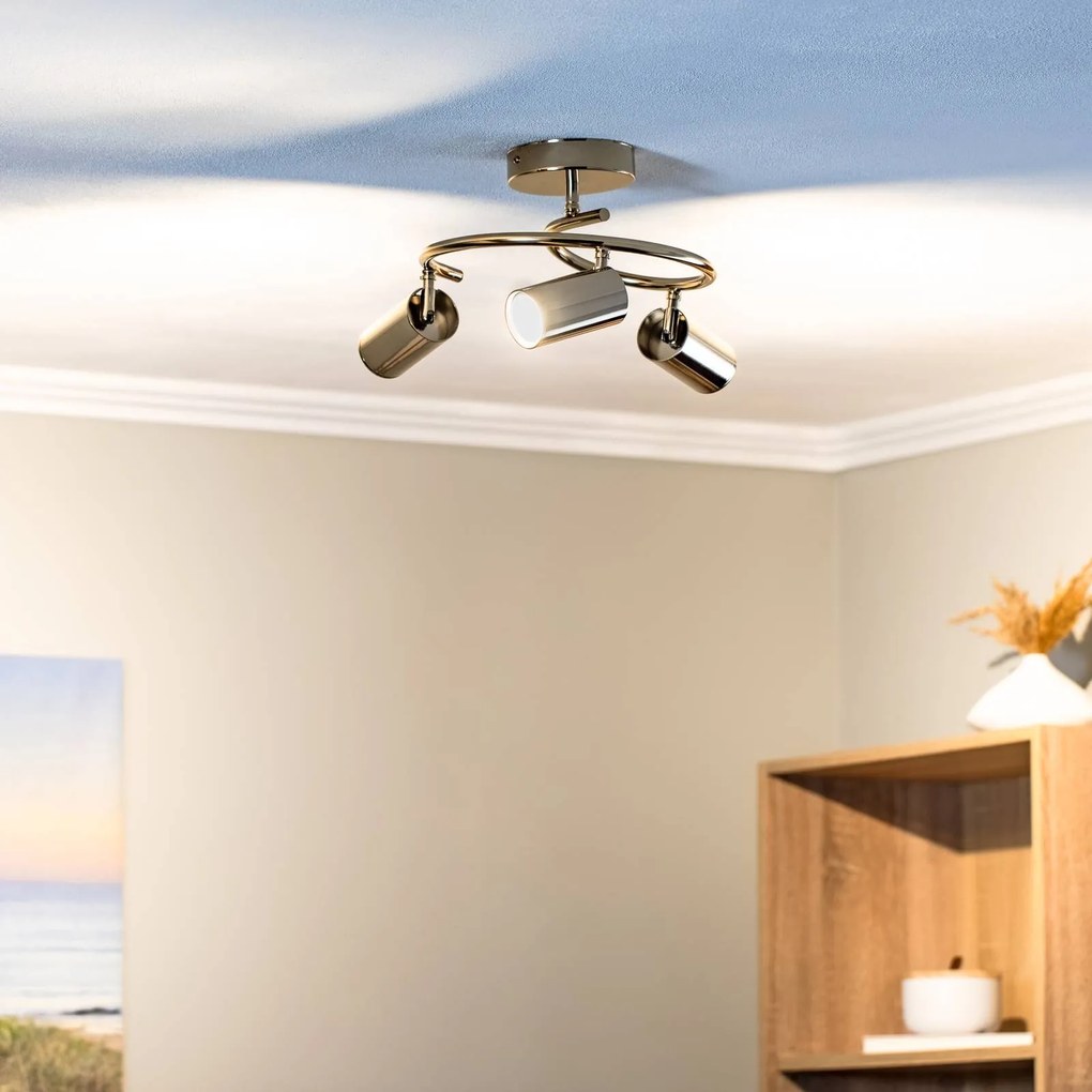 Lucea Faretto da soffitto Spotte, Ø 47 cm, oro, a 3 luci