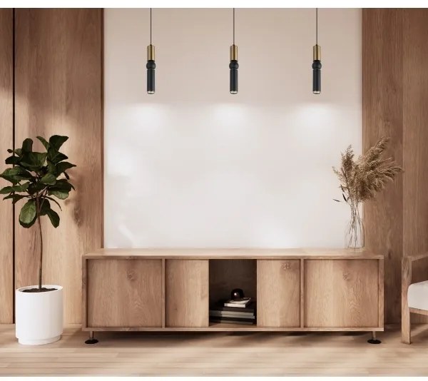 ITALUX PND-14290-1-BRO-BK - Lampadario a sospensione con filo ISIDORA 1xGU10/25W/230V nero/bronzo