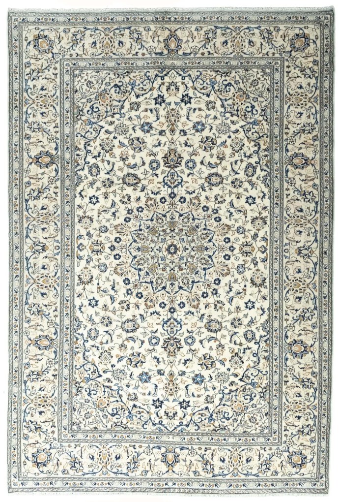 Kashan Tappeto 290x200 Beige (Iran) Annodato A Mano