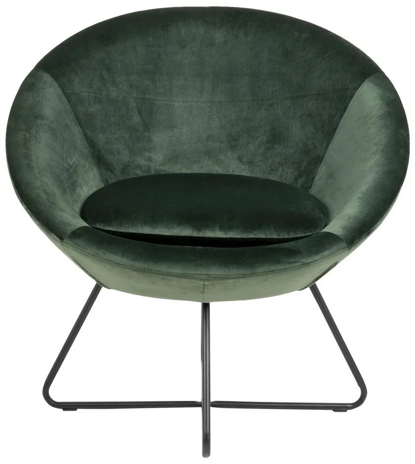 Poltrona in velluto verde Center - Actona