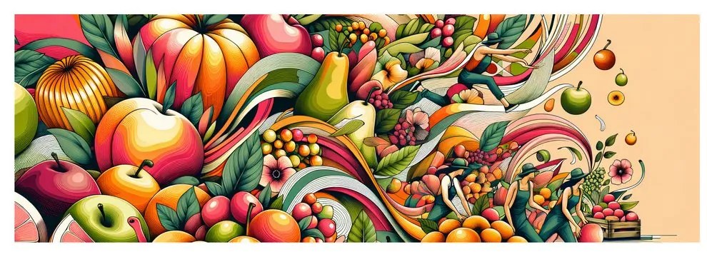 Quadro su tela – Frutta colorata in movimento