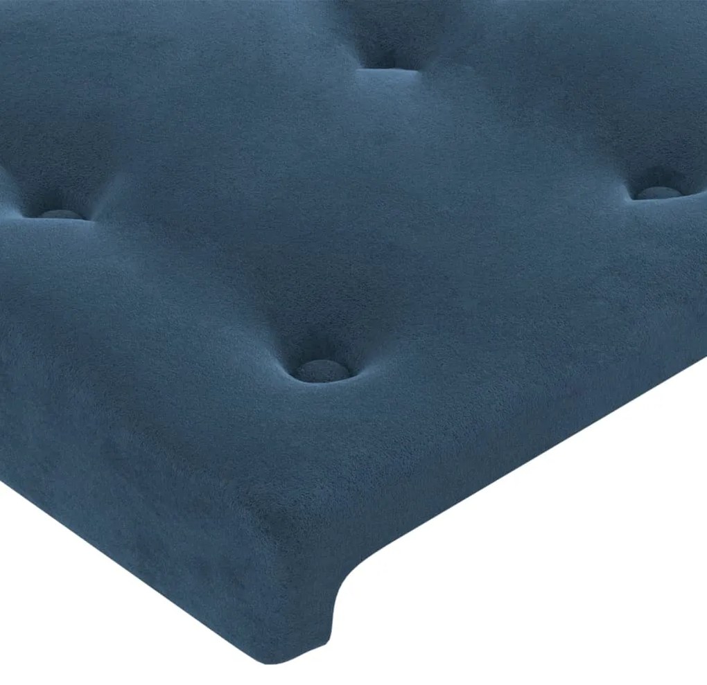 Testiera ad orecchio blu scuro 83x16x118/128 cm in velluto