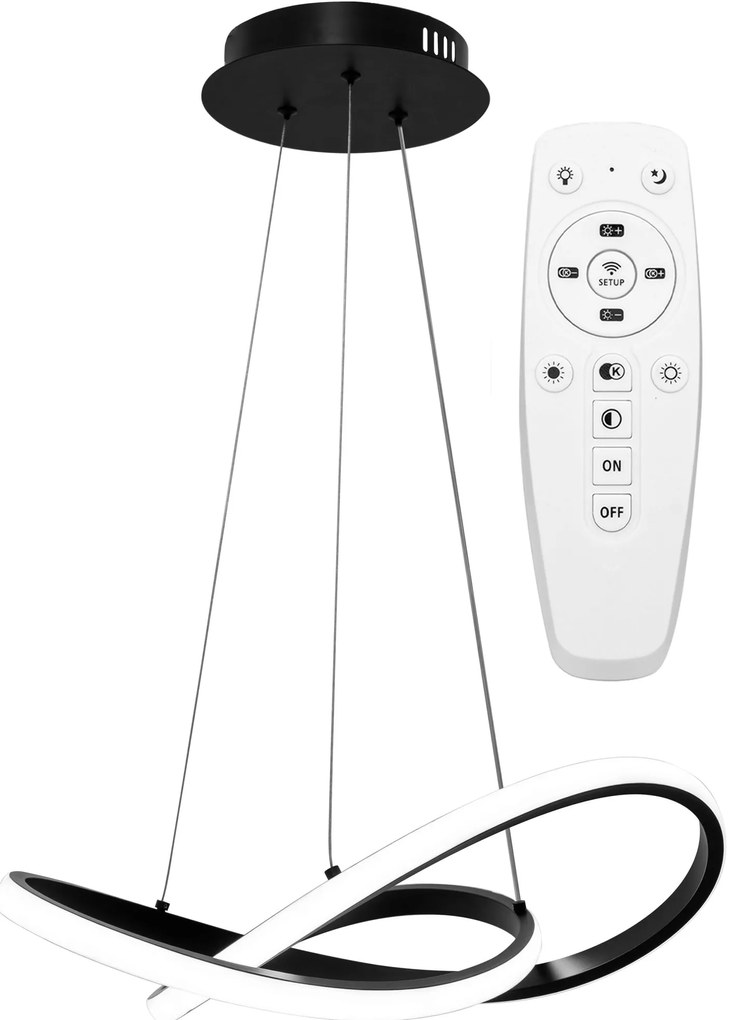 Lampada Da Soffitto Pensile Ring Moderno LED+Telecomando APP391-CP Cromo