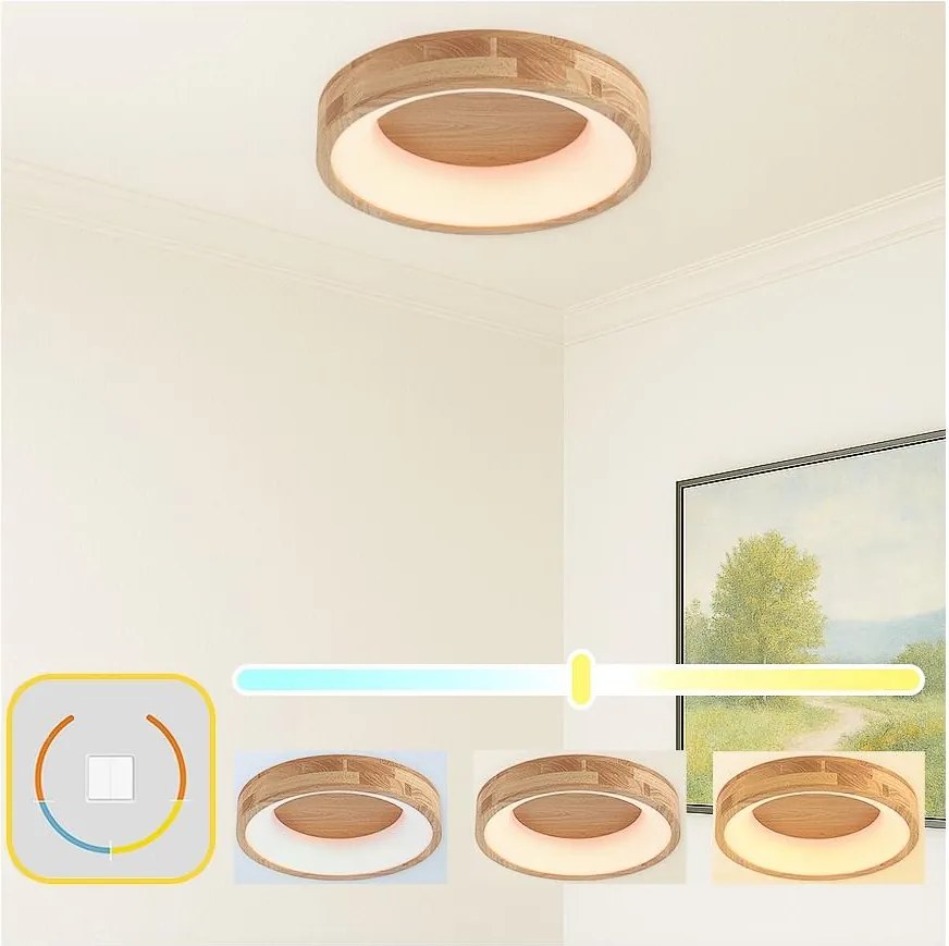 Brilagi-LED Plafoniera FALCON WOOD LED/30W/230V 3000/4000/6000K 45 cm legno