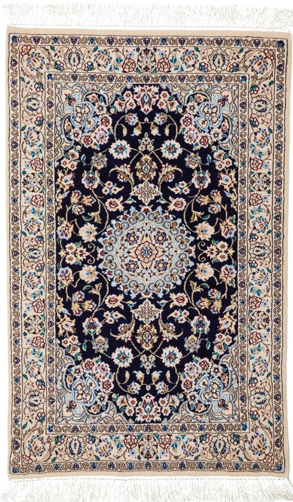 Nain Tappeto persiano 60 x 90 Blu (Iran) Annodato A Mano