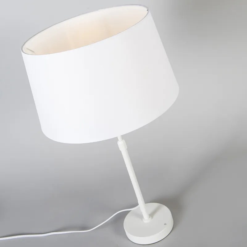 Lampada da tavolo bianca con paralume bianco 35 cm regolabile - Parte