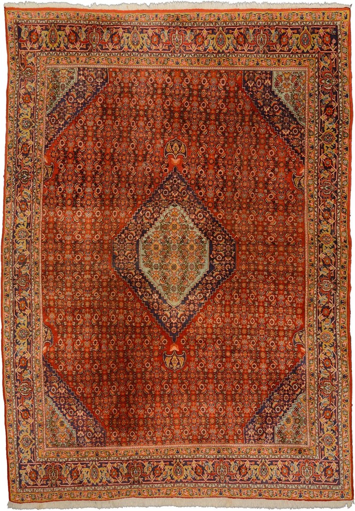 Bidjar Tappeto 330 x 230 Rosso (Iran) Annodato A Mano