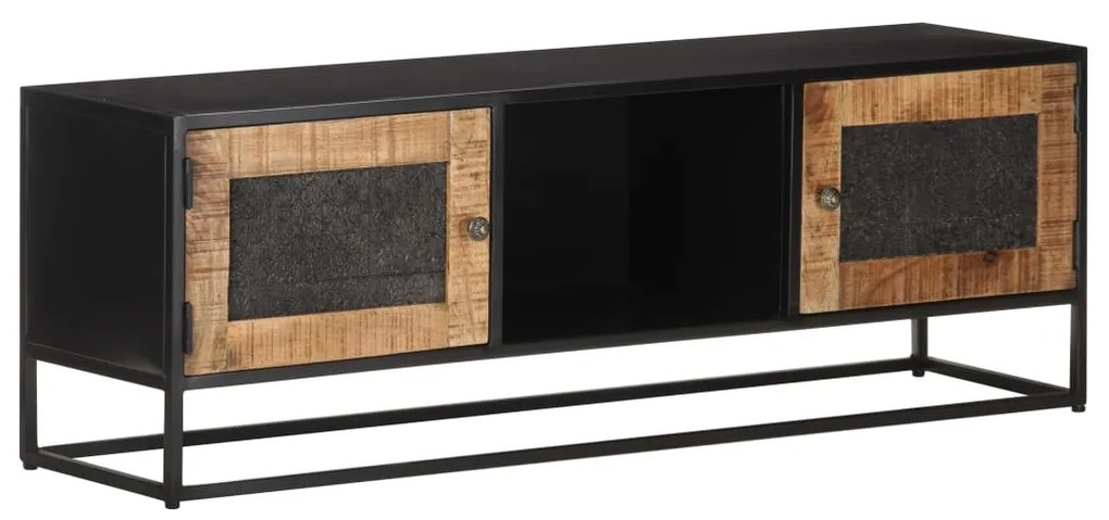 Mobile Porta Tv 120x30x40 Cm İn Legno Di Mango Grezzo /
