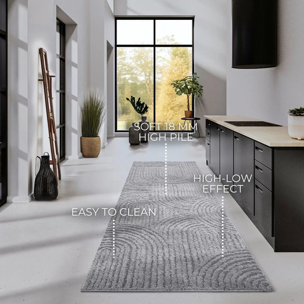 Passatoia grigia 80x240 cm Chappe Light Grey - Elle Decoration