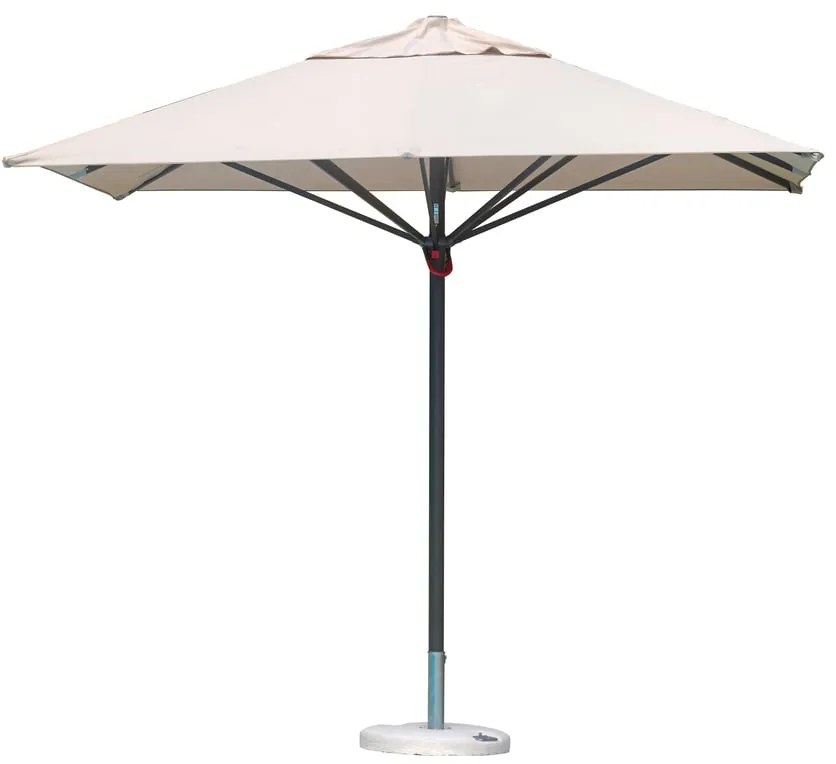 Ombrellone a palo centrale antracite M 50G con telo quadrato ecru L 300 x P 300 x H 330 cm