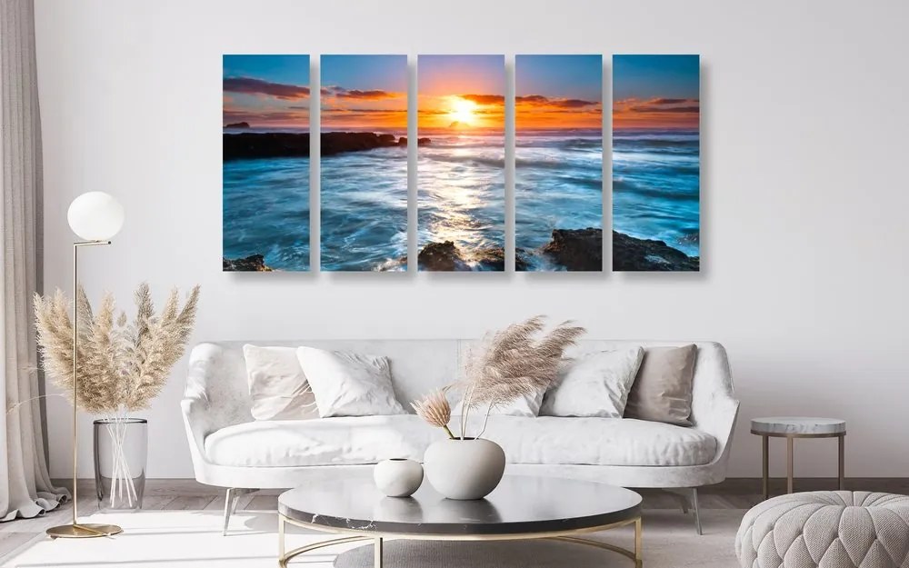 Quadri 5 pezzi – Tramonto romantico