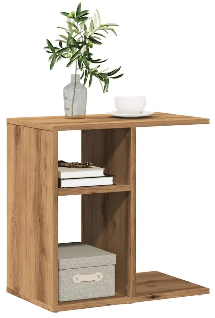 Tavolino Rovere Artigianale 50x30x50 Cm Legno Multistrato /