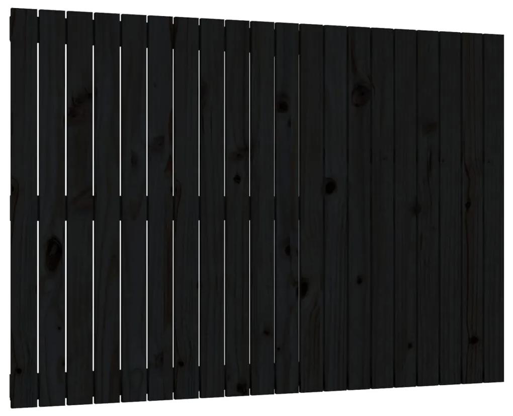 Testiera da parete nera 127,5x3x90 cm in legno massello di pino