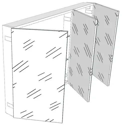 Pensile bagno Easy colore su ordinazione, 3 ante apertura da sinistra P 20 x L 120 x H 75 cm