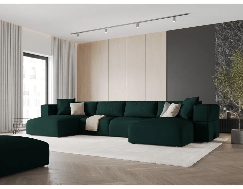 Divano a U angolare verde Esther - Milo Casa