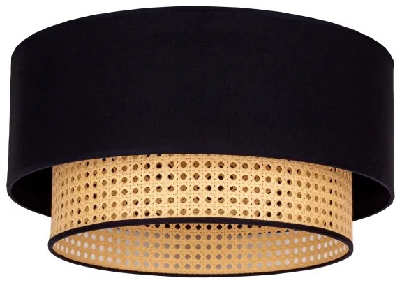 Duolla - Plafoniera BOHO 1xE27/15W/230V diametro 45 cm nero/rattan