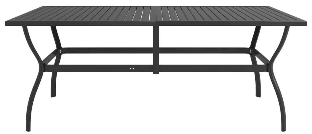 Tavolo da Giardino Antracite 190x80x72 cm in Acciaio