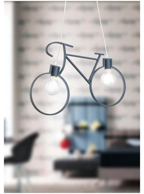 Lampadario Pop Bike nero 2x E27