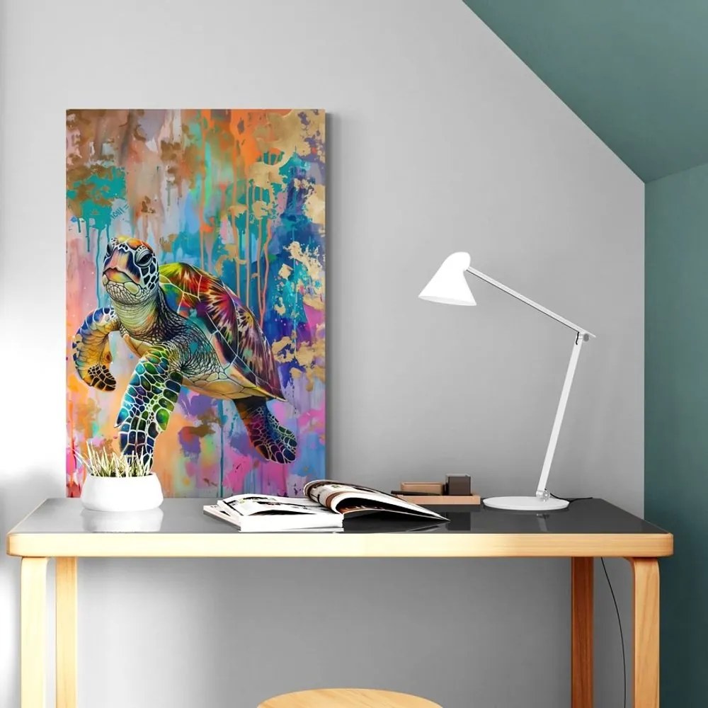 Stampa su tela – Tartaruga con imitazione di pittura