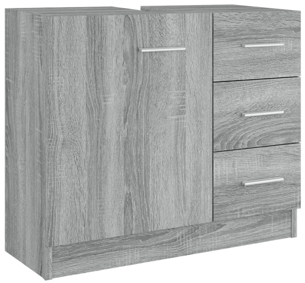 Mobile lavabo grigio sonoma 63x30x54 cm in legno multistrato