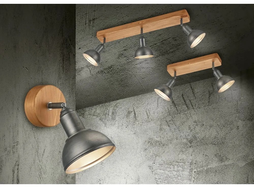 Faretto in colore grigio scuro-naturale 11x58 cm Delhi - Trio