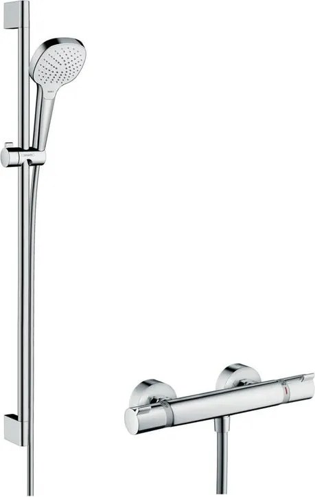 Trio (doccetta, tubo flessibile e supporto) HANSGROHE Croma Select E in abs cromato anticalcare 3 getti