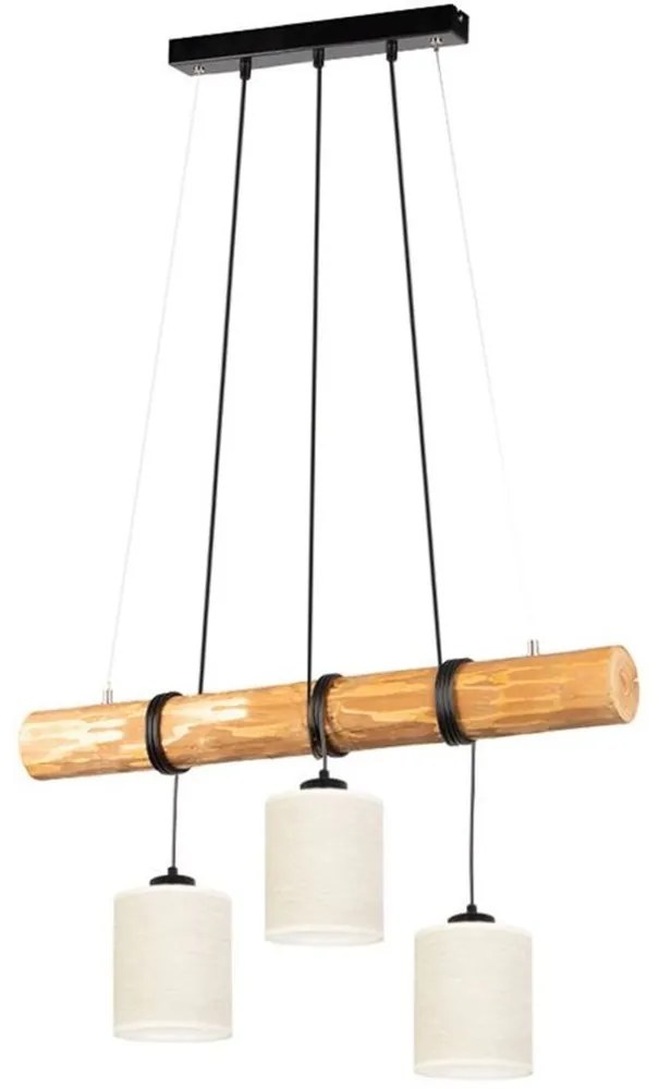 Spot-Light 68869351 - Lampadario a sospensione TRENO su cavo 3xE27/25W/230V in pino