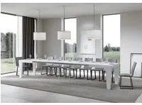 Tavolo da Pranzo Spimbo 160x90 Allungabile fino a 420 cm in Nobilitato Colore: Bianco Frassinato