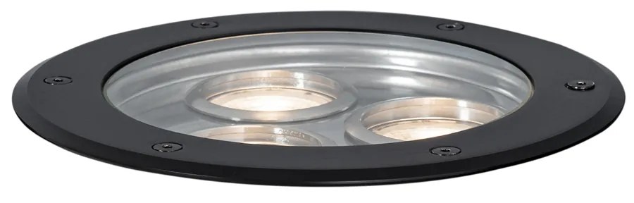 Faretto da terra moderno nero 3 luci IP65 - Tribus
