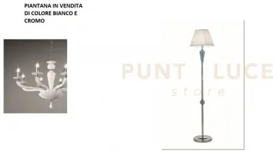 Piantana villa 1 luce bianco e cromo attacco  e27