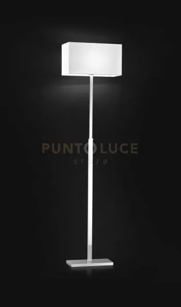 Piantana cromo spazzolato para hotel paralume bianco 1 luce attacco...