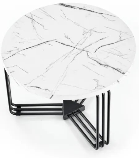 Tavolino ANTICA 41x55 cm nero/marmor decor