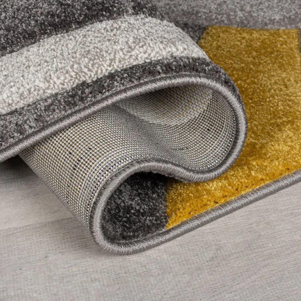 Passatoia color ocra-grigio 60x230 cm Elude Orb - Flair Rugs