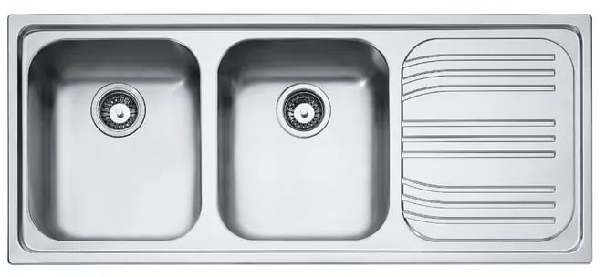 Lavello 2 vasche in inox argento FRANKE Radar RRX 621 L 50 x L 116 cm