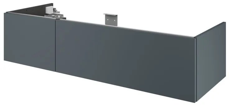 Mobile da bagno sotto lavabo SENSEA Neo grigio laccato lucido L 135 x H 32 x P 48 cm 1 cassetto, lavabo non incluso