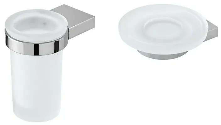 Set accessori a muro portaspazzolini e portasapone in acciaio Futura