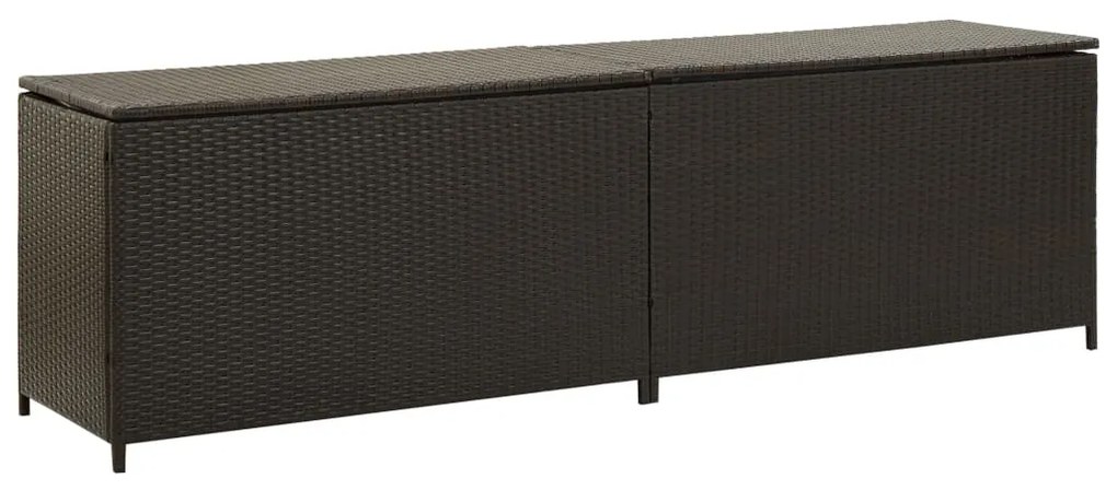 Baule Da Giardino İn Polyrattan 200x50x60 Cm Marrone /