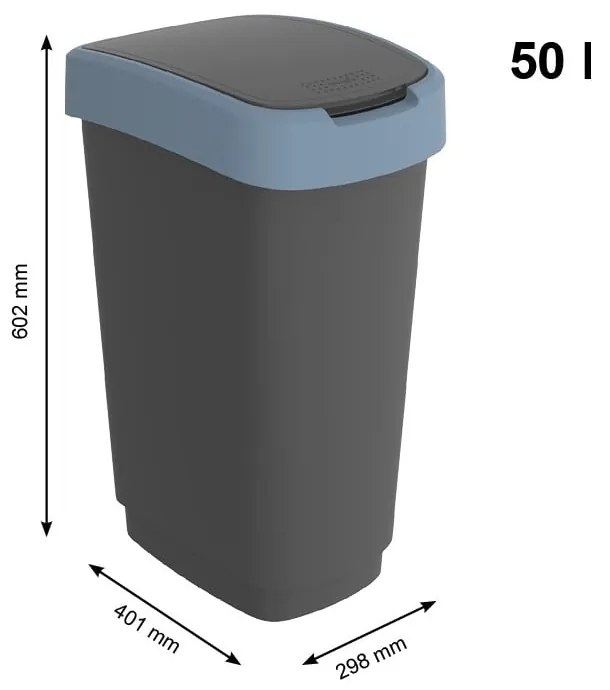 Bidone per rifiuti in plastica riciclata 50 L Twist - Rotho