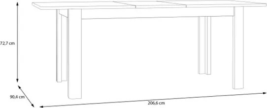 Tavolo Allungabile 90x160-206 Cm Da Arredo Interno Lehman Rovere Nero