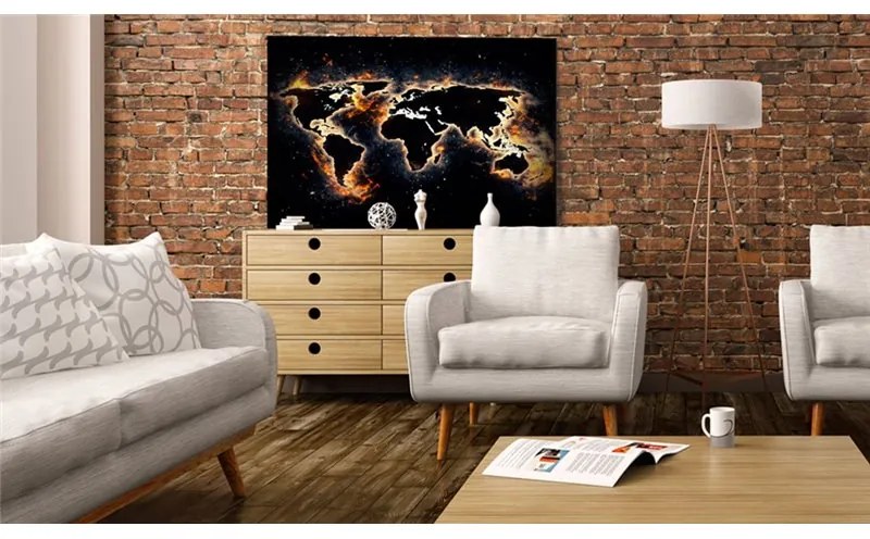 Quadro Fiery World  Colore Nero, Dimensioni e Misure 120x80