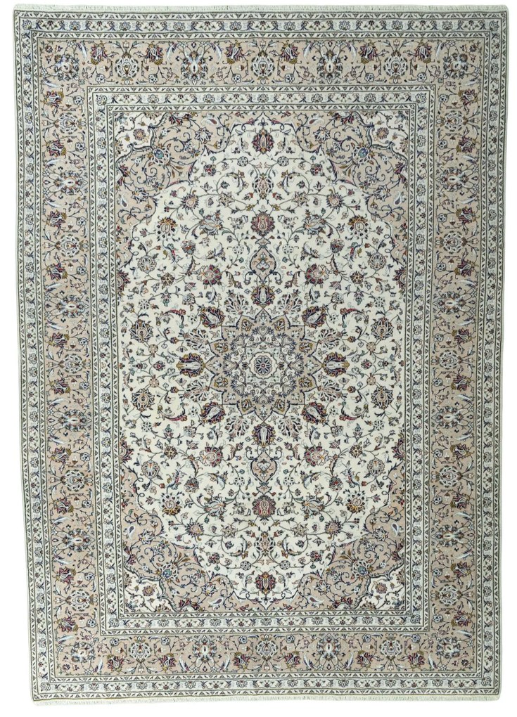 Kashan Tappeto persiano 350 x 250 Beige (Iran) Annodato A Mano