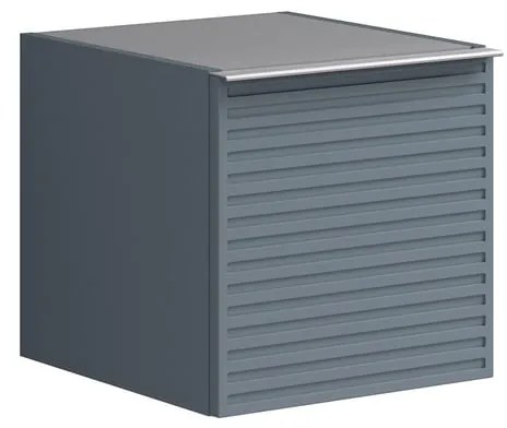 Struttura semi colonna da bagno Pixel 1 anta laccato opaco indaco L 40 x H 40 x P 45.5 cm