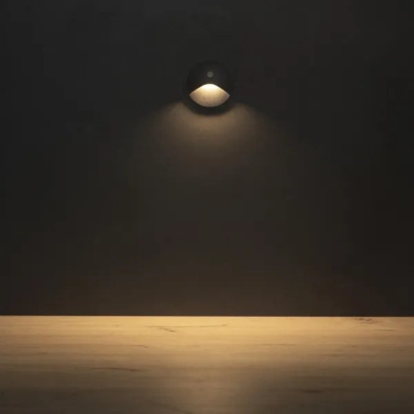 Kanlux 39125 - Lampada LED per gradini con sensore EXIN 2,5W/230V 3000K IP65 antracite rotonda