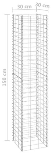 Fioriere Rialzate a Gabbione 3 pz 30x30x150 cm in Ferro