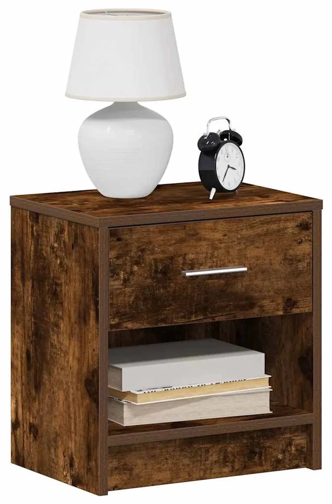 Comodino Con Cassetto Rovere Fumo 39x28x41 Cm /