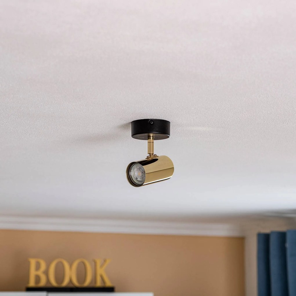 Argon Faretto da soffitto Lund in nero e oro, 1 luce