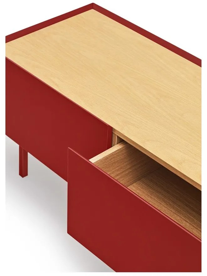 Mobile TV rosso scuro effetto rovere 180x45 cm Arista - Teulat