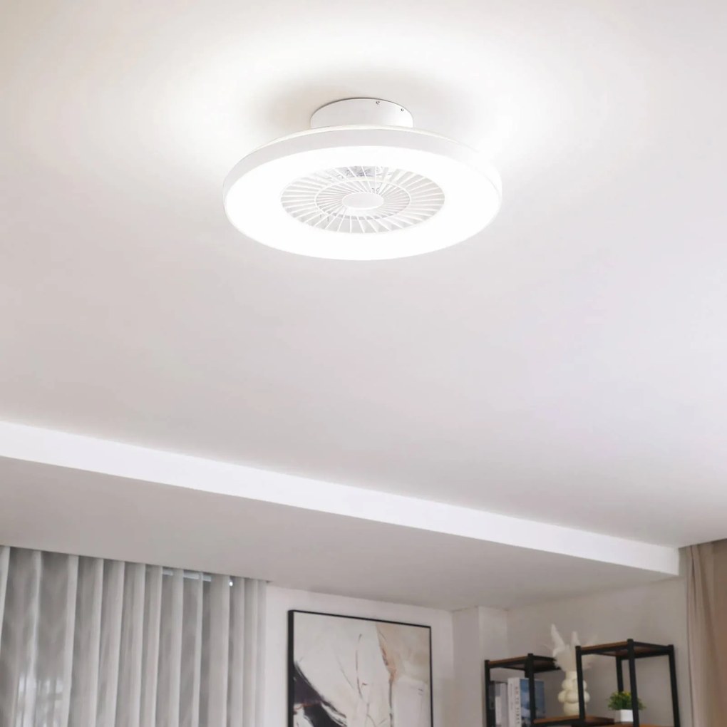 Lindby Smart LED ventilatore da soffitto Paavo, argento, silenzioso, Tuya